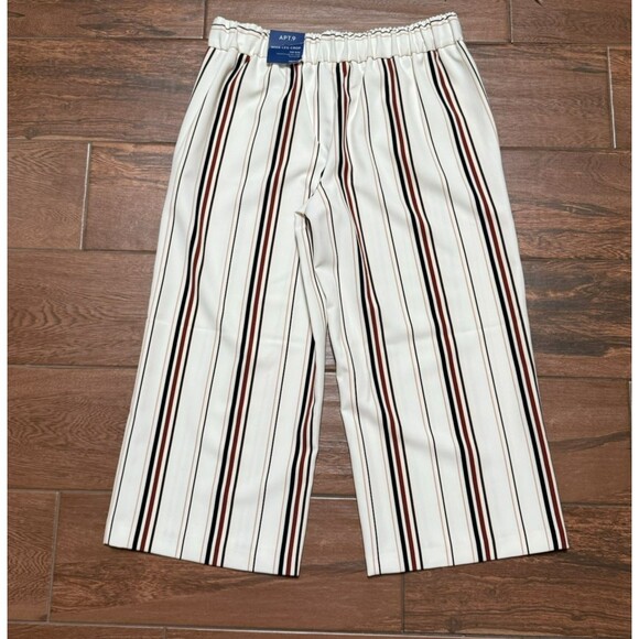 Apt 9 Pants Women's Wide Leg Crop Pants Striped Mid Rise Size MEDIUM NWT - Picture 8 of 8